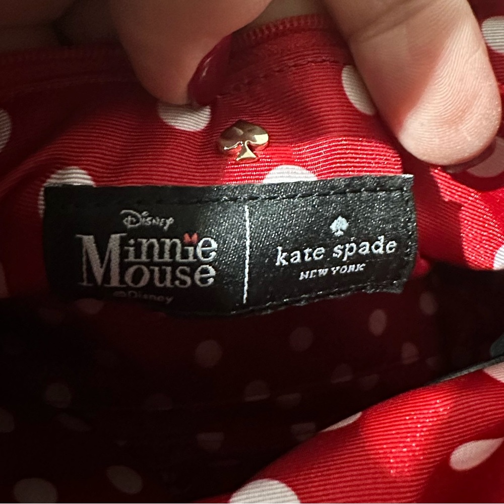 Kate Spade NWOT & Disney Collab Minnie Mouse Backpack with Red Polka Dot Bow - Picture 4 of 11